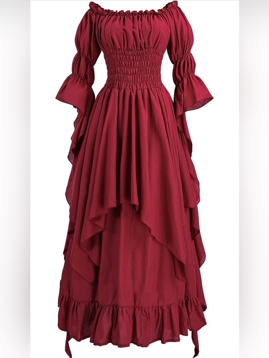 Ltaak Dresses & Skirts - NWOT Burgundy Renaissance Dress Medieval Costume Victorian Peasant Gothic, L XL